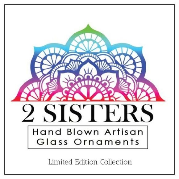 2 Sisters Artisan Glass 4" Red & White Swirled Blown Glass Ornament - Picture 7 of 7